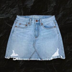 American Eagle Outfitters Distressed Cut-off Denim Skirt